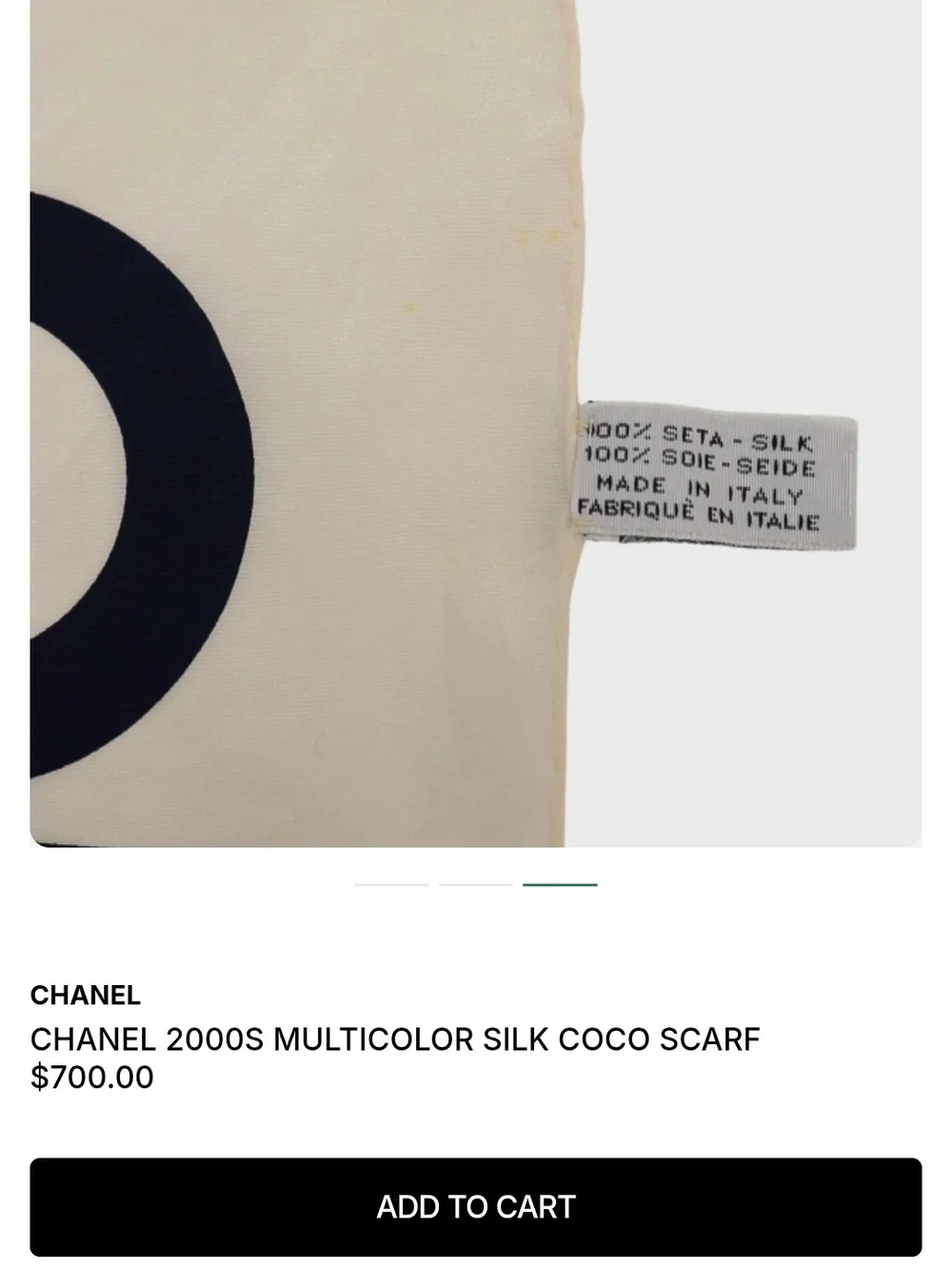 CHANEL Navy, White & Gold Silk Coco Scarf with Multicolor Accent/ EUC CONDITION!